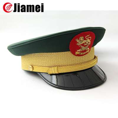 Custom good quality military uniform pilot peaked cap/strap badges stripe from China factory Jiamei