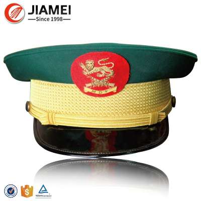 Custom Cheap Embroidered Peak Cap Military And Army Uniform Soft Peak Caps