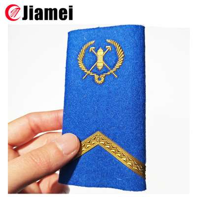 Custom gold logo PVC military uniforms shoulders epaulette