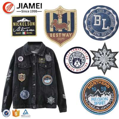 Jiamei custom embroidery patch iron on patches for clothing